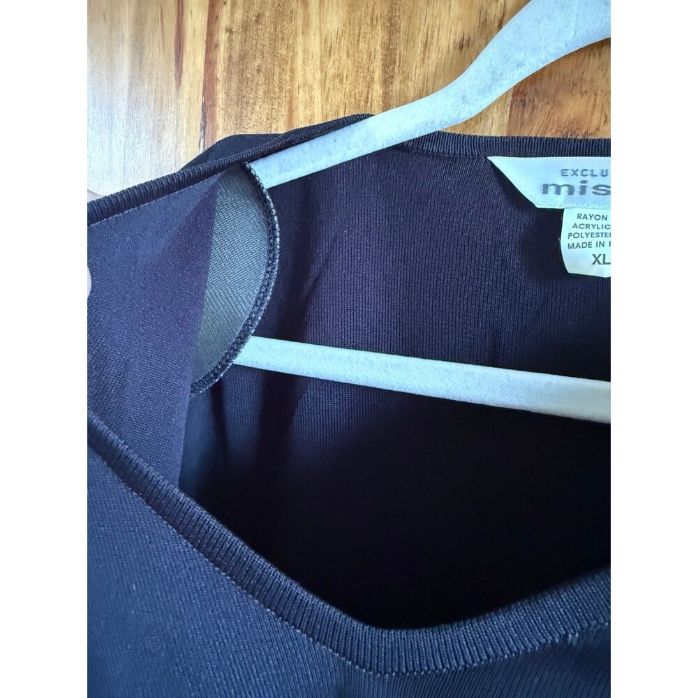 Vintage Misook V-Neck Tunic Sz. XL Black - Picture 4 of 5